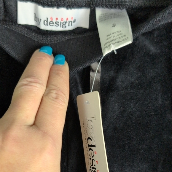 Chic Black Velour Hoodie and Pants Set. By Design Sport. S/L. NWT. - Picture 11 of 12
